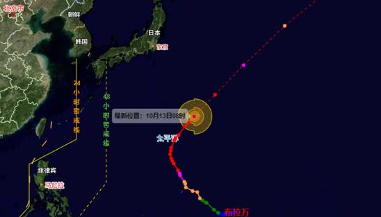 15号台风“布拉万”最新路径图 今明两天浙江将出现弱降水天气