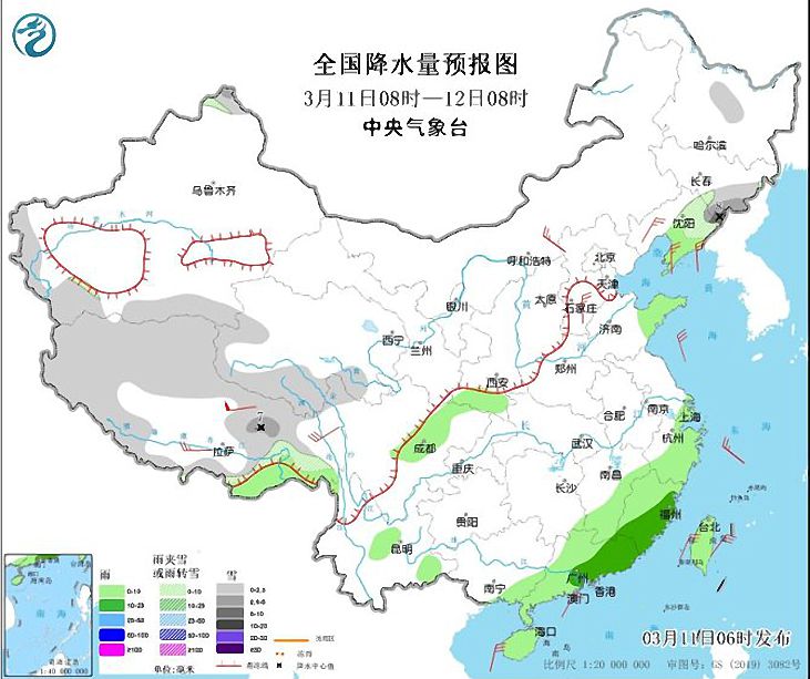 江南华南等地雨水持续发展增强 15日前华北黄淮等地有望突破20℃